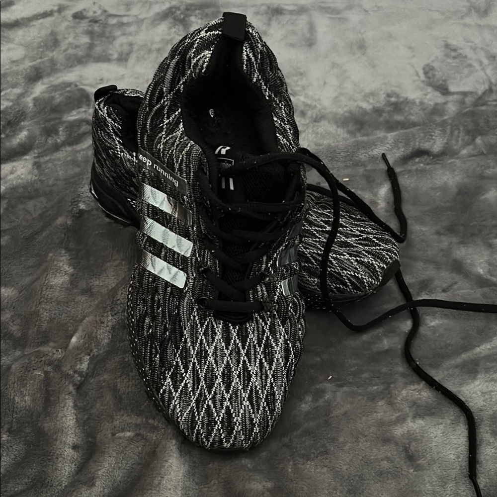 Adidas Monochrome Patterned Running Shoes